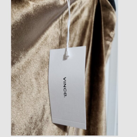 Vince Velvet Short Silk-Blend Gold Slip Skirt - Picture 10 of 14